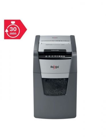 Distrugator automat documente rexel optimum 130m  130 coli p5 micro-cut (tip particule) cos  44 litri negru-gri 2020130meu (i Re