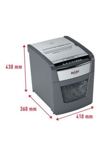 Distrugator automat documente rexel optimum  50x   50 coli p4 cross-cut (tip confeti) cos  20 litri negru-gri 2020050xeu (inc Re
