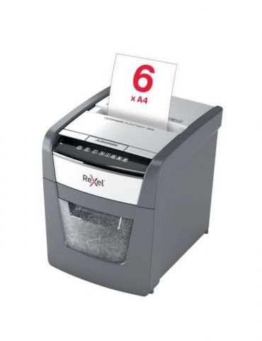 Distrugator automat documente rexel optimum  50x   50 coli p4 cross-cut (tip confeti) cos  20 litri negru-gri 2020050xeu (inc Re