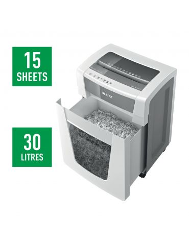 Leitz 80050000 tocătoare de hârtie Distrugere prin tăiere micro 23 cm Alb Leitz - 4