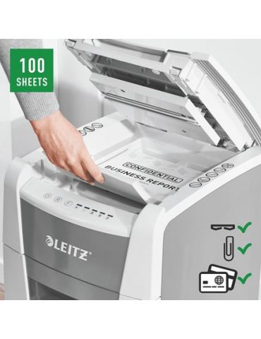 Leitz 80110000 tocătoare de hârtie Distrugere încrucișată 22 cm Gri, Alb Leitz - 7