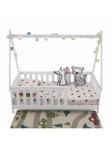 Pat casuta alb 147.5x75cm U-grow - 1 - Tik.ro