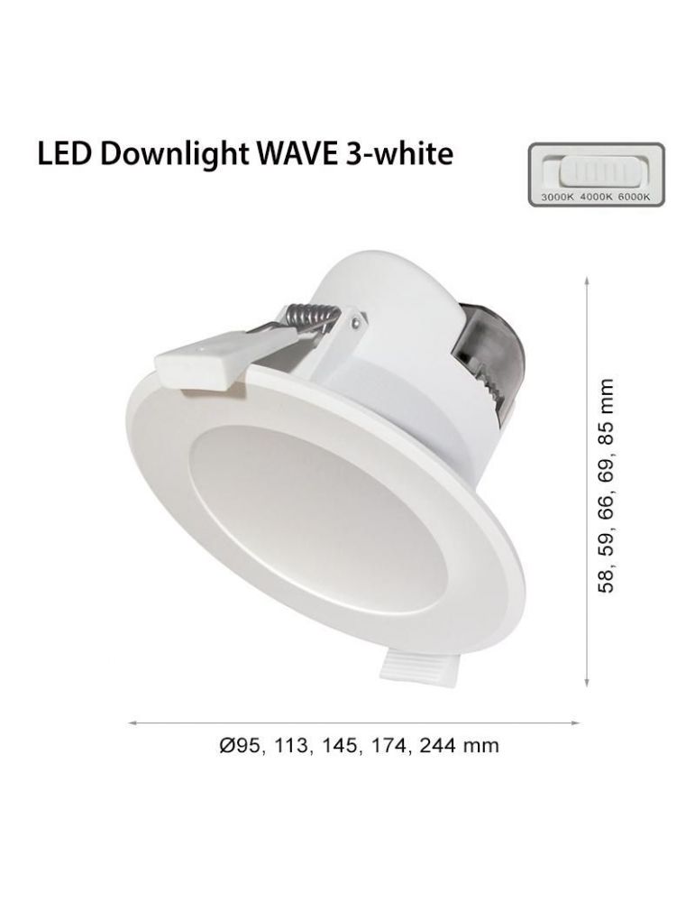 Panou led 2r rotund wave r205 ip44 25w temperatura de