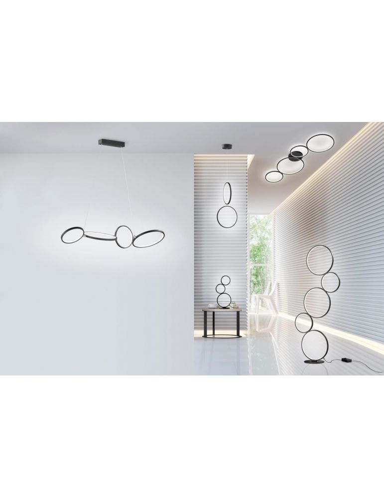 Lustra led integrat trio rondo cu intrerupator dimmer 22w 230v