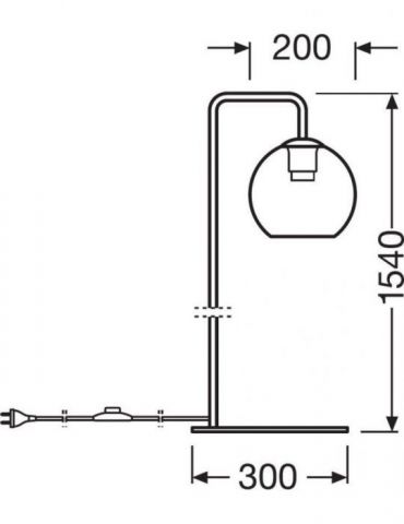 Lampadar vintage ledvance 1906© globe floor 320x200x1550 glass smoke soclu Osram - 1