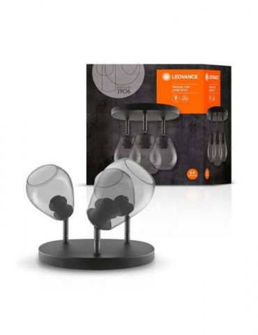 Aplica vintage ledvance 1906© cone spot 3x 400x230 glass smoke Osram - 1