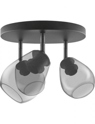 Aplica vintage ledvance 1906© cone spot 3x 400x230 glass smoke Osram - 1