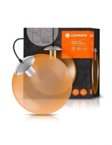 Pendul vintage ledvance 1906 bubble pendant 300x1215 glass orange soclu Osram - 1