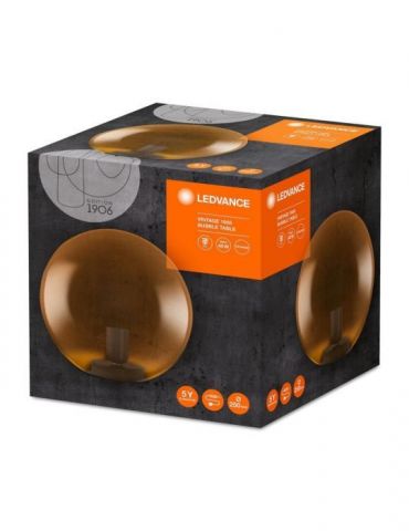 Veioza vintage ledvance 1906 bubble table 250x245 glass orange soclu Osram - 1