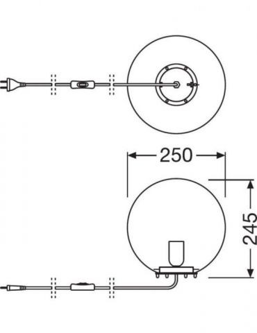 Veioza vintage ledvance 1906 bubble table 250x245 glass smoke soclu Osram - 1 - Tik.ro