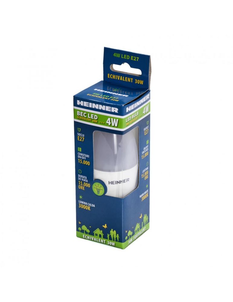 Bec led heinner e14 (forma lumanare) 4w - echivalent 30w