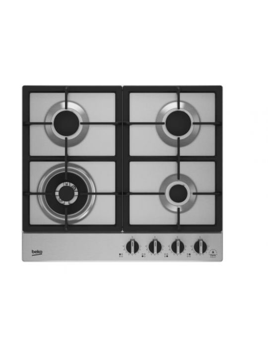 Plita incorporabila beko hiaw64325sx gaz 4 arzatoare flameadjust™ arzator wok Beko - 1
