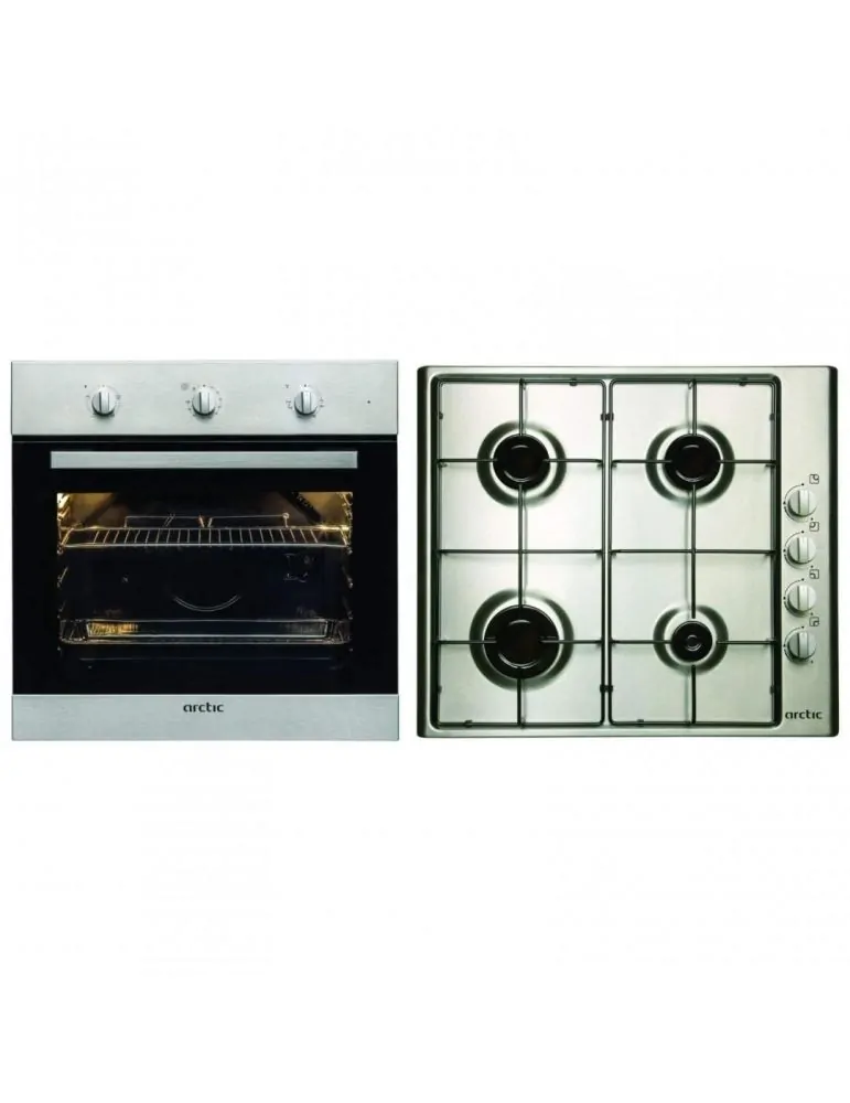 Set plita pe gaz incorporabila arctic arxg64120sx 4 arzatoare panoubutoane