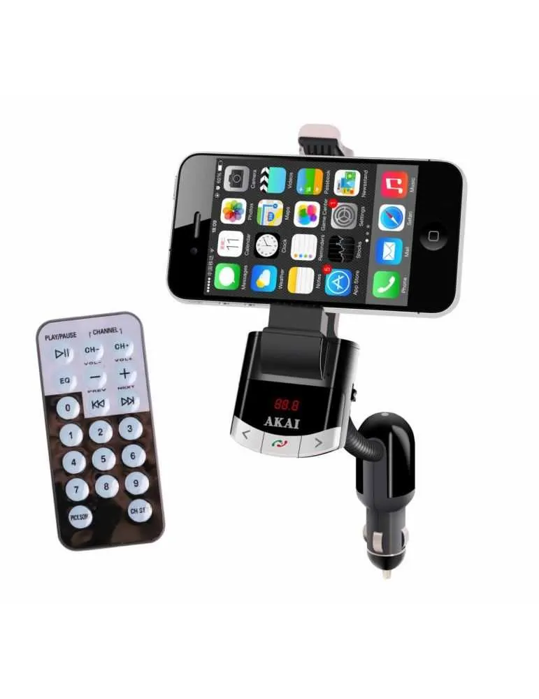 Modulator fm akai fmt-8118bt cu suport telefon bluetooth functieincarcare telefon