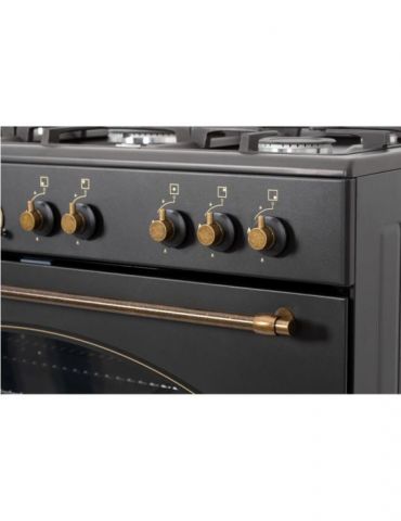 Aragaz mixt fram ffsc-s90mlitgcf-rbk 90x60cm 5 arzatoare wok suport fonta Fram - 1