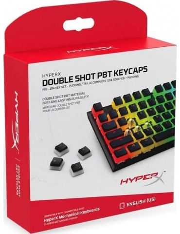 Gaming keycaps full set hyperx pudding us layout black pbt Kingston - 1 - Tik.ro