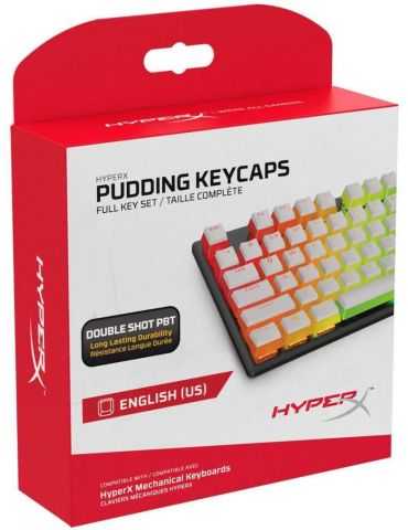 Gaming keycaps full set hyperx pudding us layout white pbt Kingston - 1 - Tik.ro