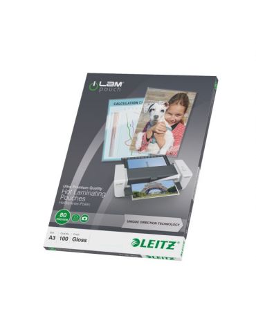 Leitz 74850000 folii de laminat tip plic 100 buc.