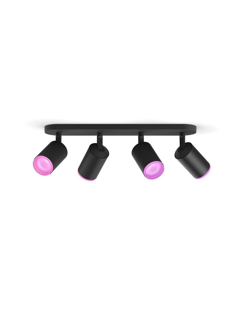 Philips Hue cu ambianță albă și color Spot luminos cvadruplu Fugato