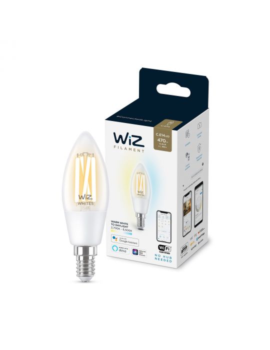 WiZ Lumânare cu filament transparentă 4,9 W (echivalent cu 40 W) C35 E14 WiZ - 6