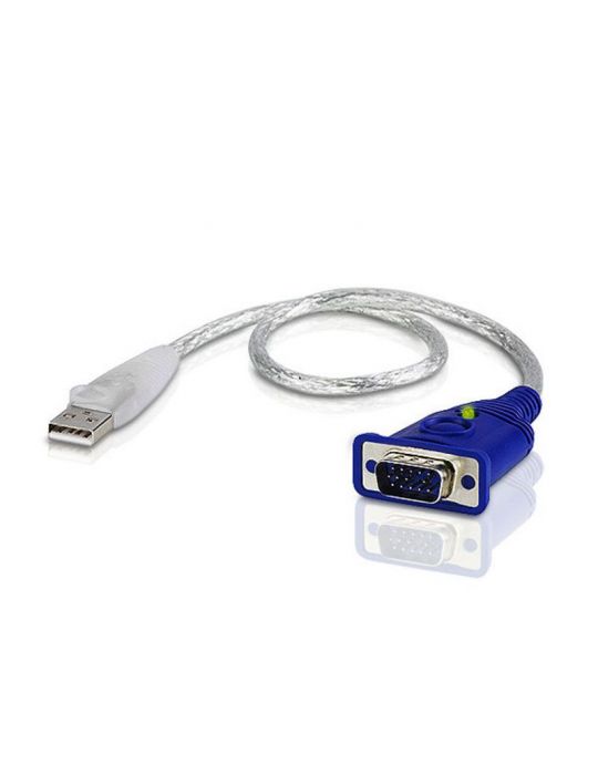 ATEN 2A-130G adaptor pentru cabluri video 0,35 m USB Tip-A VGA (D-Sub) Albastru, Argint Aten - 1