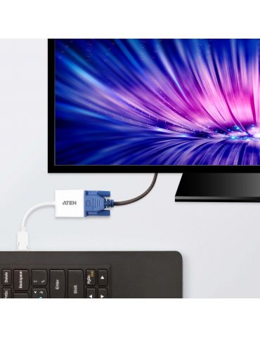 ATEN VC925-AT adaptor pentru cabluri video DisplayPort VGA (D-Sub) Alb Aten - 2