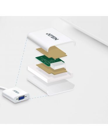 ATEN VC925-AT adaptor pentru cabluri video DisplayPort VGA (D-Sub) Alb Aten - 4