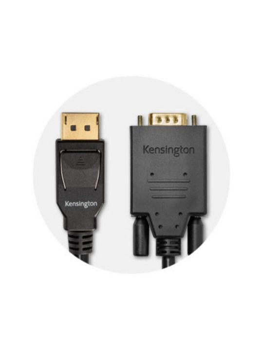 Kensington K33024WW adaptor pentru cabluri video 1,8 m DisplayPort VGA (D-Sub) Negru