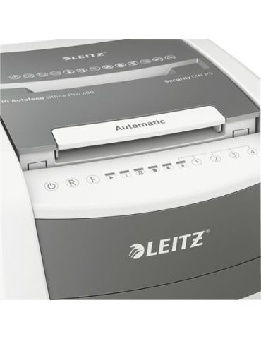 Leitz 80180000 tocătoare de hârtie Distrugere prin tăiere micro 22,3 cm Gri, Alb Leitz - 4