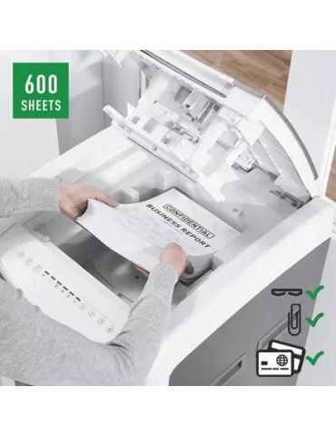 Leitz 80180000 tocătoare de hârtie Distrugere prin tăiere micro 22,3 cm Gri, Alb Leitz - 7