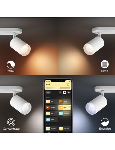 Philips Hue cu ambianță albă și color Spot luminos dublu Fugato Philips by Signify - 9