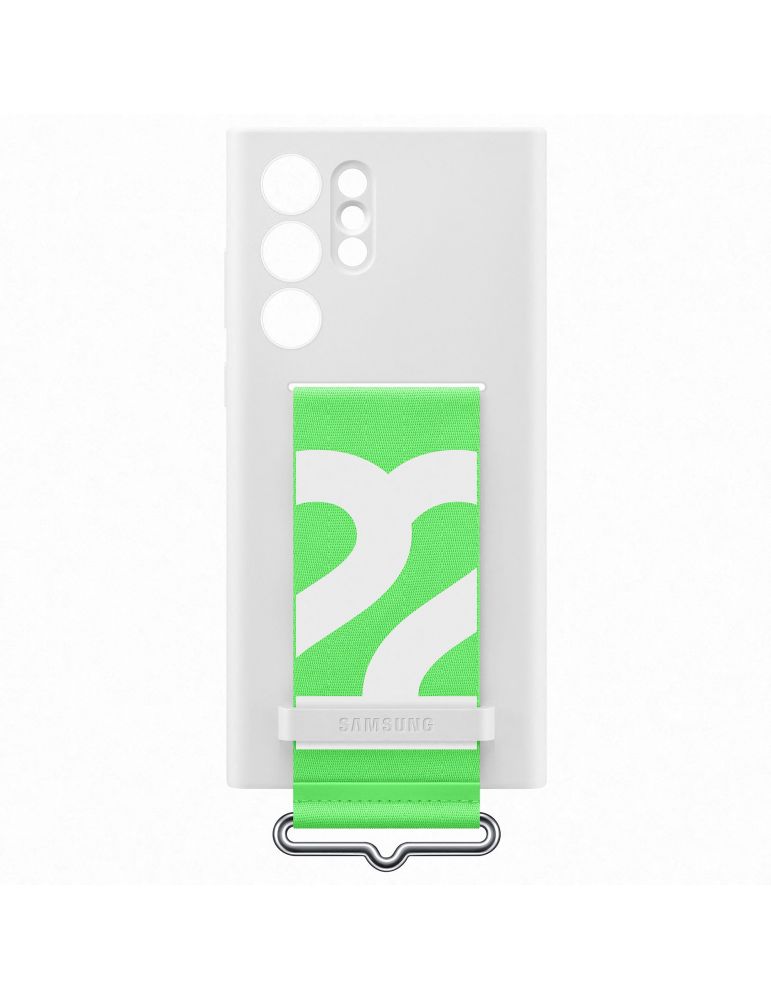 Husa pentru Samsung Galaxy S22 Ultra, silicon, alb/verde