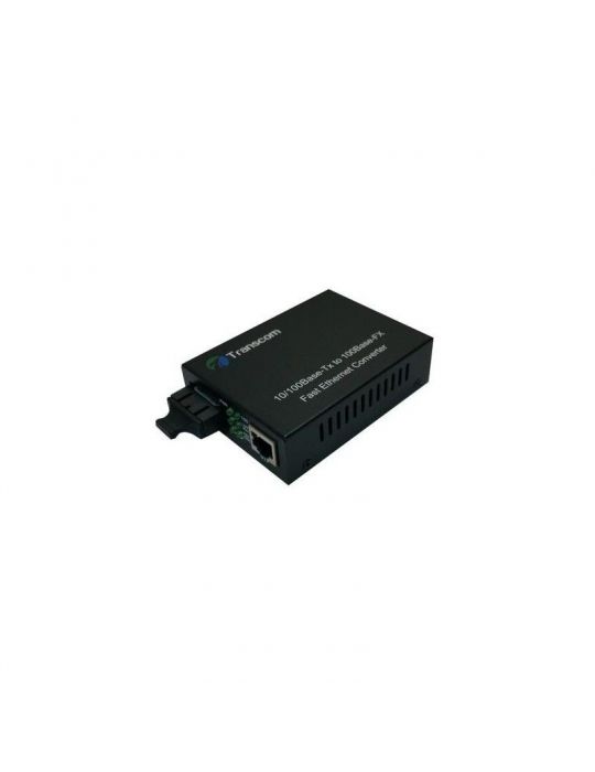 Mediaconvertor 10/100m 1550/1310nm wdm 8 dip switch type b singlemode 20km conector sc - transcom ts-100-bd-20b-8dip Transcom - 