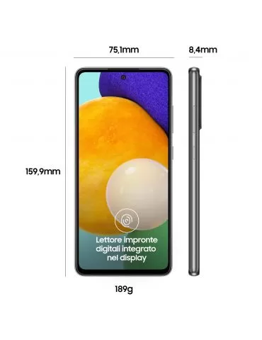 Samsung Galaxy A52 4G SM-A525FZKGEUE smartphone 16,5 cm (6.5") Dual SIM Android 11 USB tip-C 6 Giga Bites 128 Giga Bites 4500 Sa