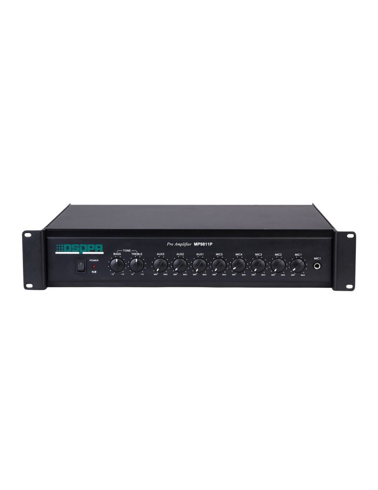 Preamplificator cu 10 intrari 5mic/ 3aux/ 2 emc mp9811p dsppa
