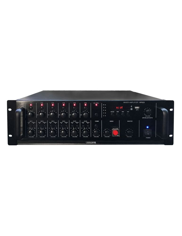 Amplificator cu mixer 250w 6 zone usb/bluetooth/tel dsppa mp825