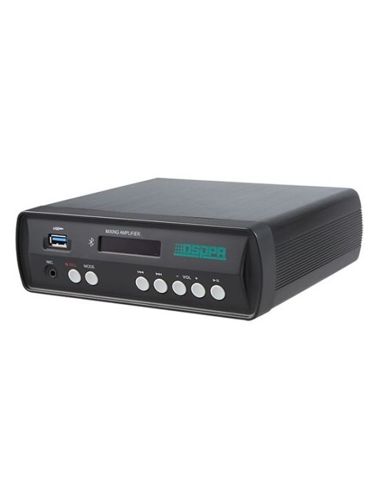 Amplificator cu mixer stereo 2x30w cu bluetooth /usb/ sd clasa d intrare mic/aux carcasa aluminiu dsppa mini60 Dsppa - 1