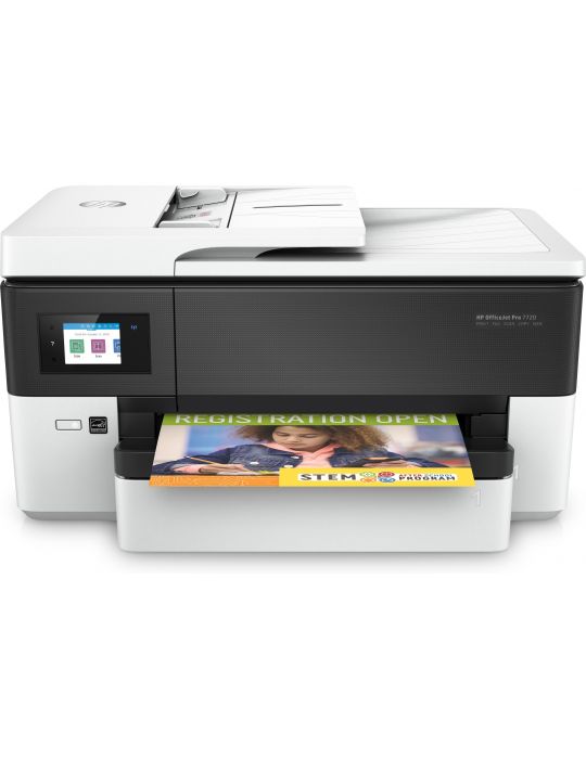HP OfficeJet Pro Imprimantă 7720 Wide Format All-in-One, Color, Imprimanta pentru Birou mic, Imprimare,copiere,scanare,fax, ADF 