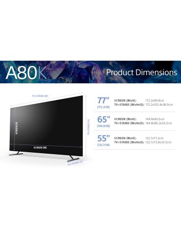 Sony XR-65A80K 165,1 cm (65") 4K Ultra HD Smart TV Wi-Fi Negru Sony - 2