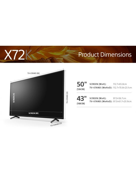 Sony KD-43X72K 109,2 cm (43") 4K Ultra HD Smart TV Wi-Fi Negru Sony - 2