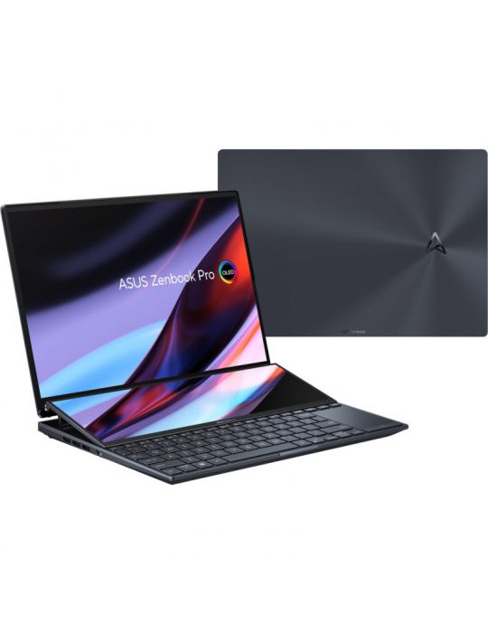 Ultrabook ASUS 14.5''Zenbook Pro 14 Duo OLED UX8402ZA,Intel Core i7-12700H,16GB DDR5,1TB SSD,Intel Iris Xe,Win 11 Pro,Tech Black