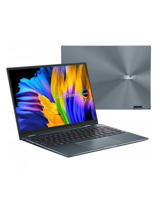 Laptop ASUS Zenbook 14 Flip OLED UP5401EA-KN110X, i5-1135G7,14",RAM 8GB,SSD 512GB,Intel Iris Xe Graphics,Win 11 Pro,Pine Grey As