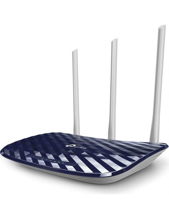 Router tp-link wireless  750mbps 4 porturi 10/100mbps 3 antene ext dual band ac750 auch_archer c20 (include timbru verde 1.5  Tp