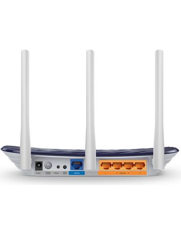 Router tp-link wireless  750mbps 4 porturi 10/100mbps 3 antene ext dual band ac750 auch_archer c20 (include timbru verde 1.5  Tp