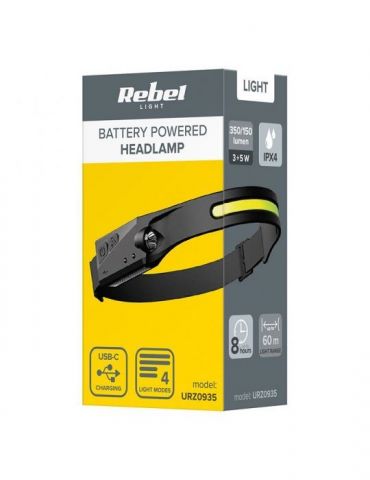 Lanterna frunte  led + cob 3w + 5w rebel Rebel - 1