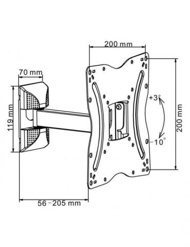 Suport tv 13-42 inch pivotare orizontala/vert Cabletech - 1