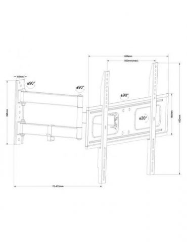 Suport tv de perete 40-65 inch cabletech Cabletech - 1