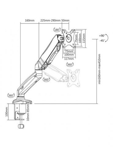 Suport monitor 13-27 inch cabletech Cabletech - 1