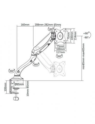 Suport monitor 13-27 inch cabletech Cabletech - 1