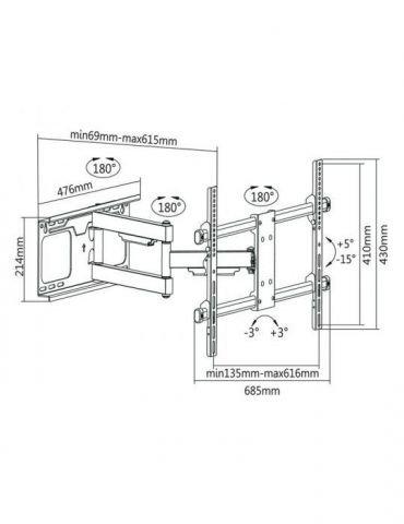Suport tv de perete 37-70 inch cabletech Cabletech - 1